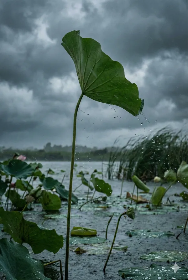 Szél lengeti a lótuszleveleket - Csikung és Harcművészet illusztráció